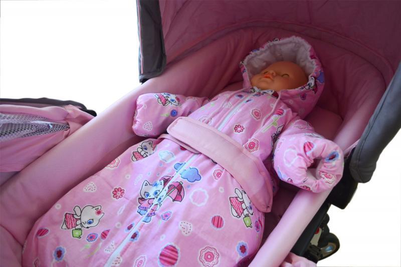 Sac bebe pentru carucior Pisica Roz