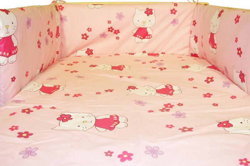 Lenjerie MyKids Little Cat ROZ 4+1 Piese 120x60