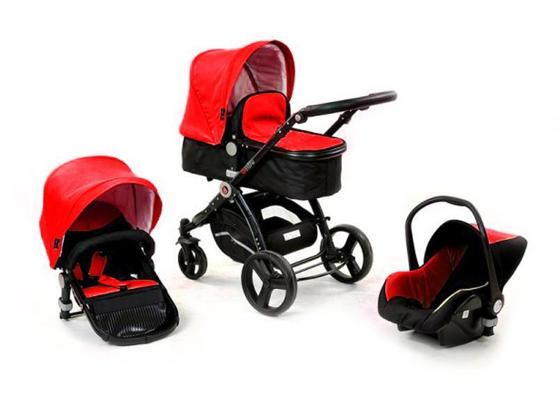 Carucior 3 In 1 ANMAR PERA Negru Rosu