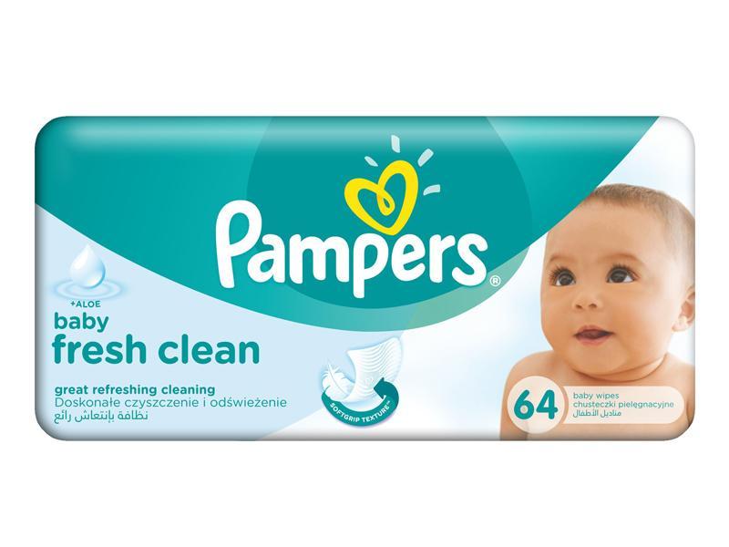 Pampers Servetele Baby Fresh Aloe Alb Verde 64 bucati