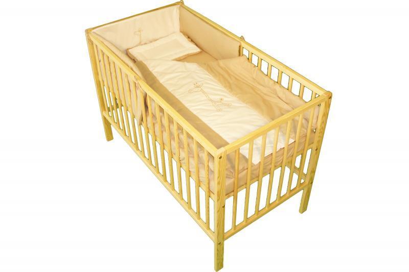 Lenjerie MyKids Cu Broderie Giraffe Maro 4 Piese 120x60