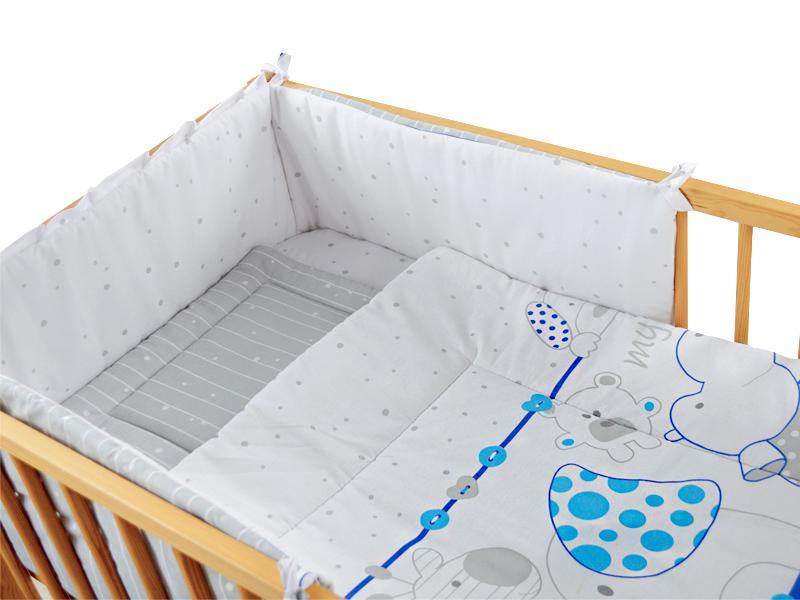 Lenjerie MyKids My Zoo Albastru 4 Piese 140x70