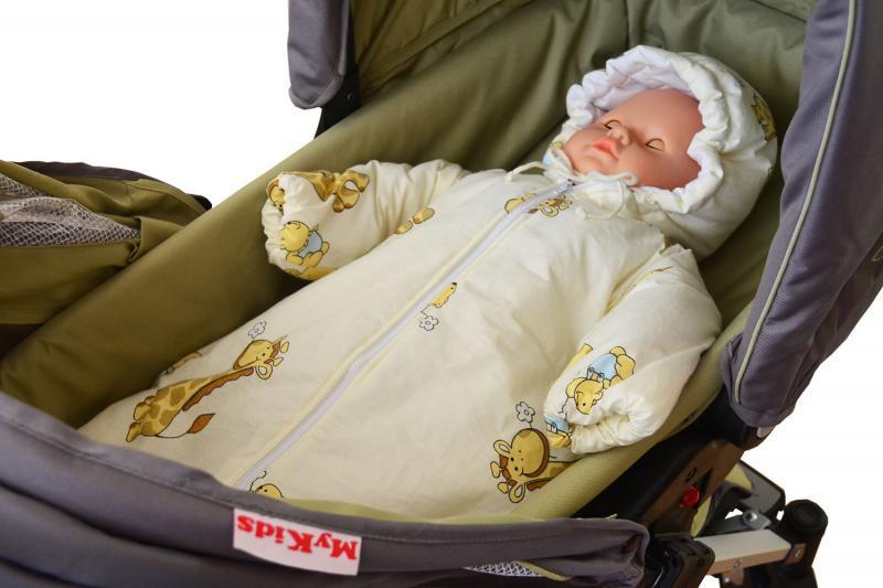 Sac bebe pentru carucior Girafa Crem
