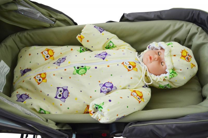 Sac bebe pentru carucior Bufnita Galben