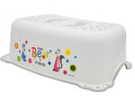 Taburet Inaltator Baie Copii MyKids Little Bear and Friend cu sistem antialunecare Alb-Gri