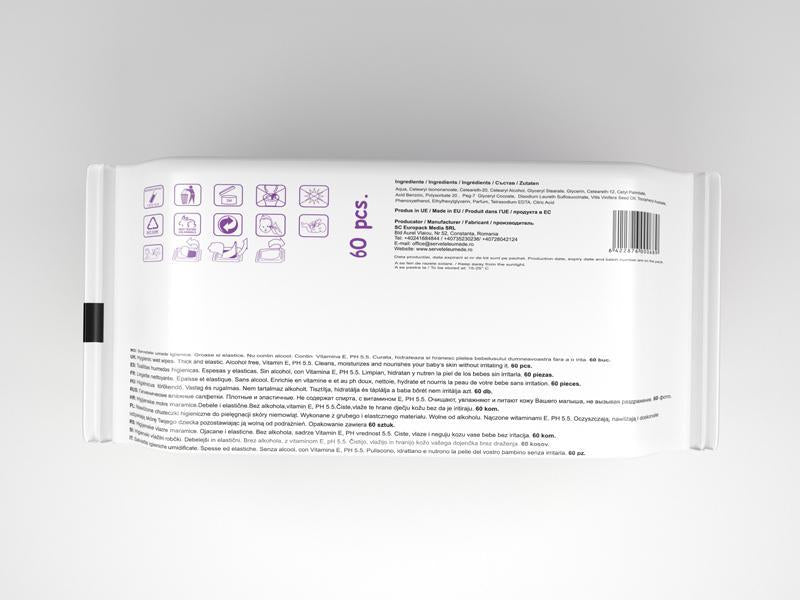 Servetele Umede Copii Doctor Wipes Grapes cu Capac 60 Buc