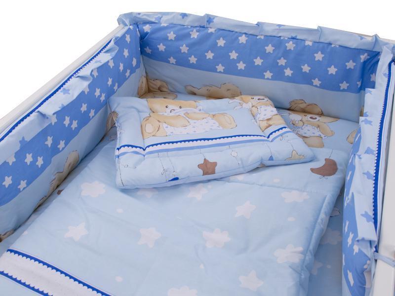 Lenjerie MyKids Teddy Hug Blue 4+1 Piese 140x70
