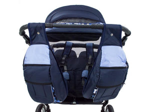 Carucior Pentru Gemeni MyKids Duet Albastru-Negru1