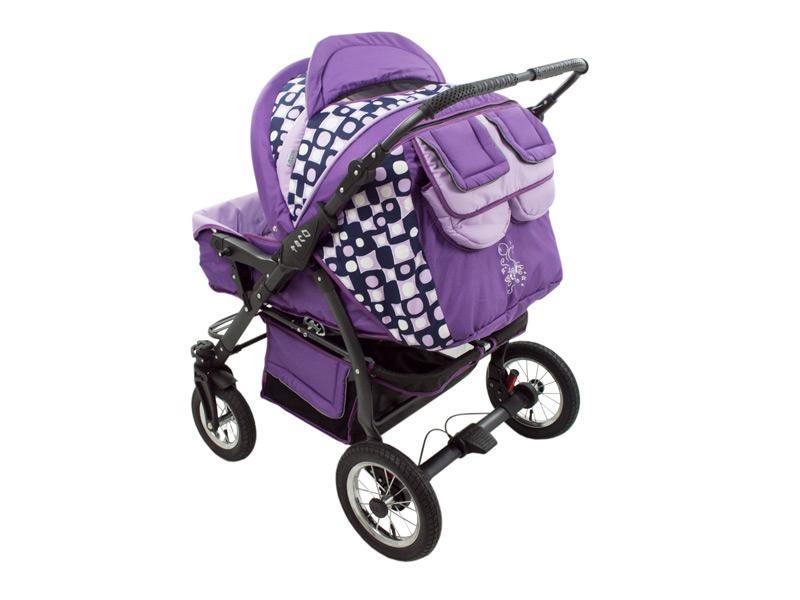 Carucior Pentru Gemeni MyKids Duet Mov Inchis-Mov Deschis