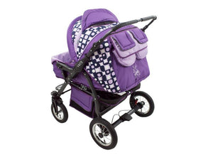 Carucior Pentru Gemeni MyKids Duet Mov Inchis-Mov Deschis