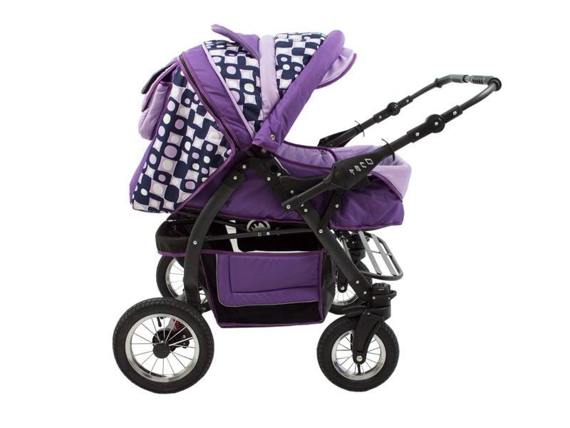 Carucior Pentru Gemeni MyKids Duet Mov Inchis-Mov Deschis