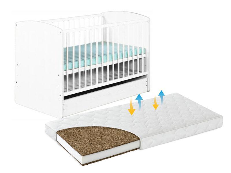 Patut Cu Sertar KLUPS Karolina II Alb + Saltea 10 MyKids MyDreams