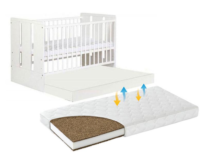 Patut Cu Sertar Klups Paula Alb + Saltea 10 MyKids MyDreams