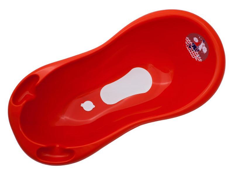 Cadita Baie Bebe cu Evacuare si Termometru MyKids Ocean Sea 100 cm Rosu