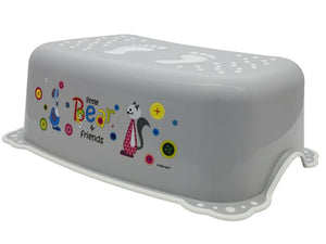 Taburet Inaltator Baie Copii MyKids Little Bear and Friend cu sistem antialunecare Gri