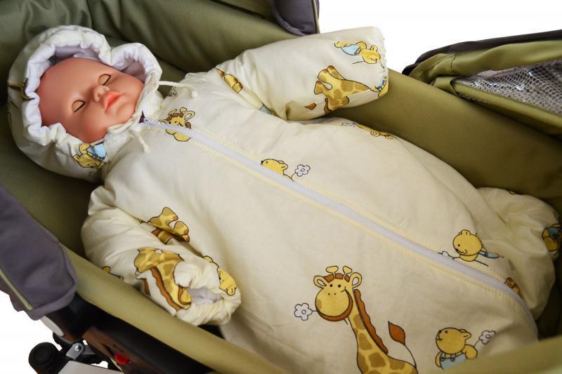 Sac bebe pentru carucior Girafa Crem