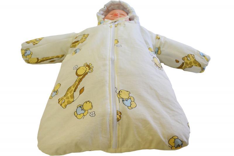 Sac bebe pentru carucior Girafa Crem