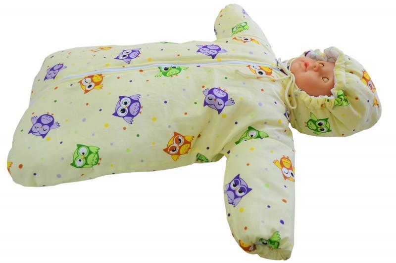 Sac bebe pentru carucior Bufnita Galben