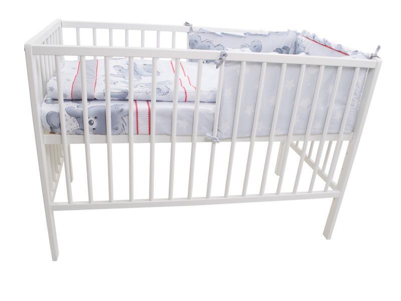 Lenjerie MyKids Teddy Hug Gri 4 Piese 140x70