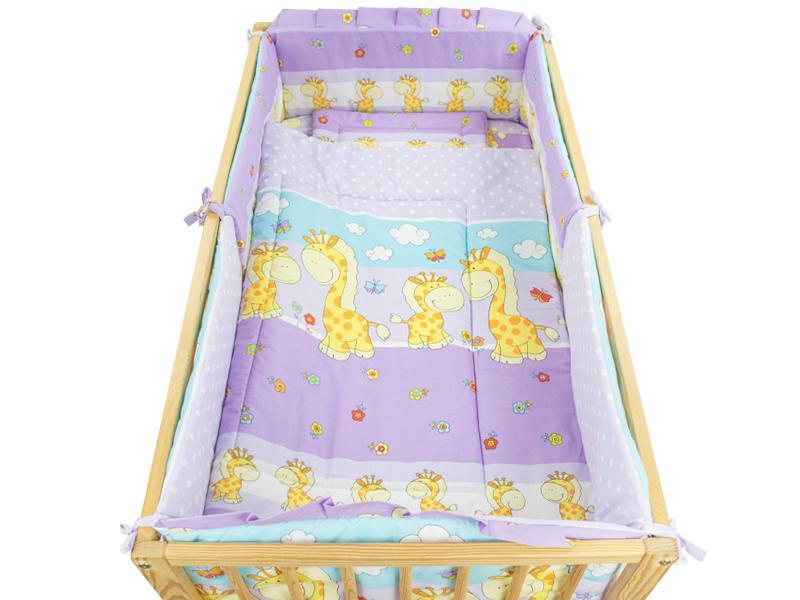 Lenjerie MyKids Happy Giraffe Mov 4+1 Piese 120x60 cm