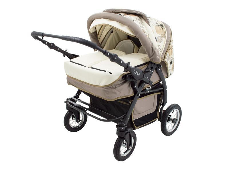 Carucior Pentru Gemeni MyKids Duet Maro Deschis-Bej
