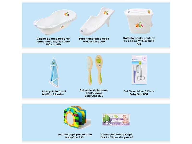 Set Cadita Cadou MyKids  Baby Boy Dino