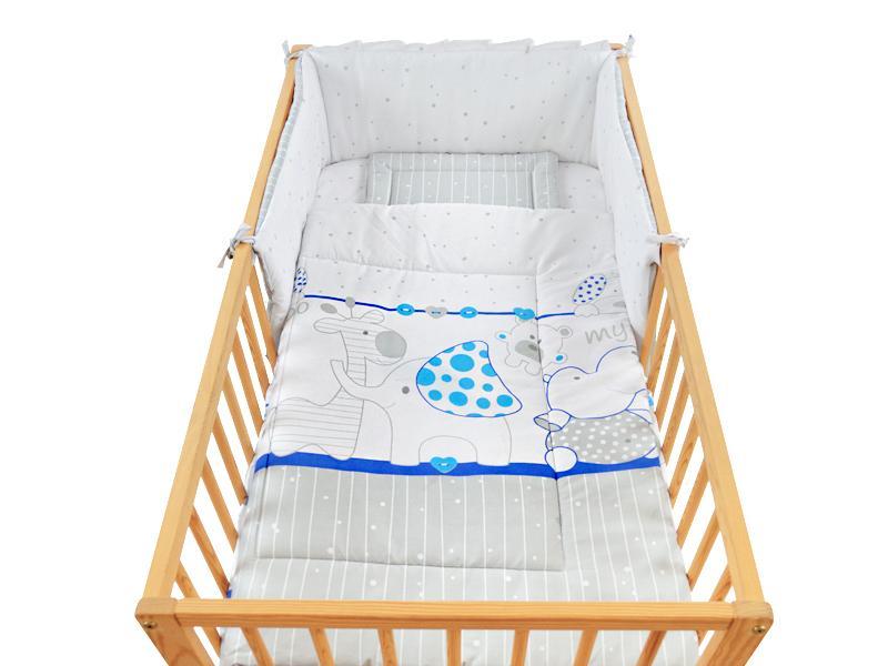 Lenjerie MyKids My Zoo Albastru 4 Piese 140x70