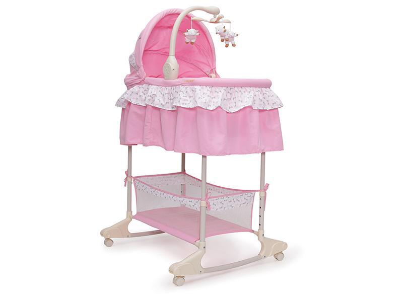 Leagan cu landou 3 in 1 Moni Bassinet Nap Pink