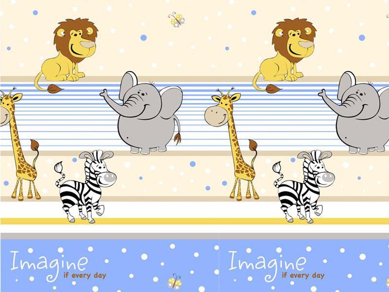 Lenjerie MyKids Imagine Safari Blue 4 Piese 120x60