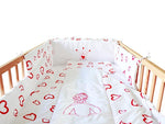 Aparatoare Laterala MyKids Cu Broderie Princess Inimi Rosu 140x70