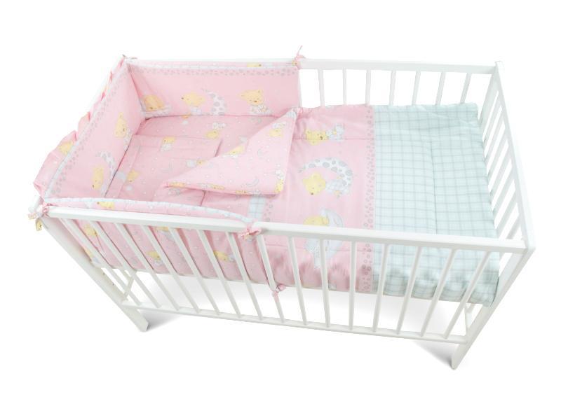Lenjerie MyKids Teddy Steluta Roz 5 Piese 120x60 cm