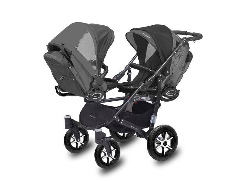 Carucior Pentru Gemeni MyKids Twinni Dark Black 3 In 1