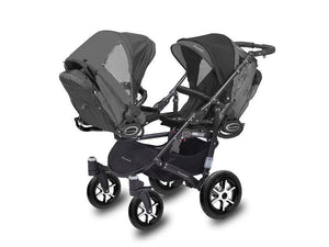 Carucior Pentru Gemeni MyKids Twinni Dark Black 3 In 1