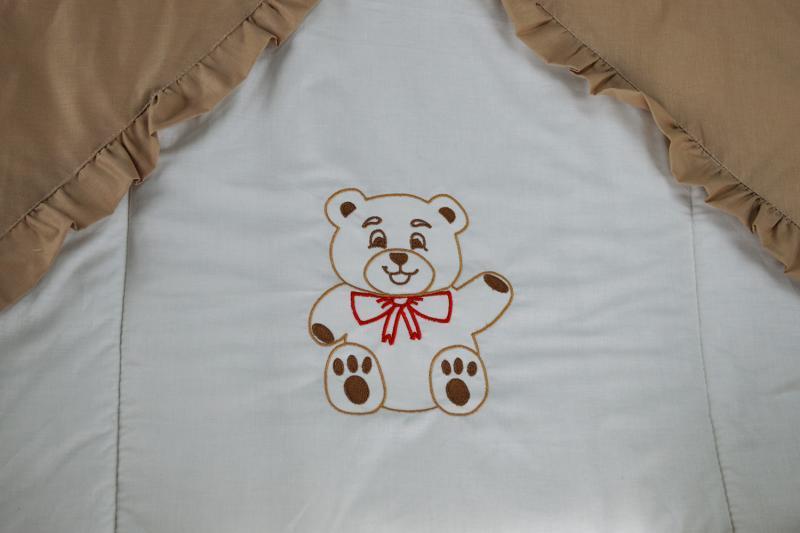 Lenjerie MyKids Cu Broderie Teddy Fundita 4 Piese 120x60