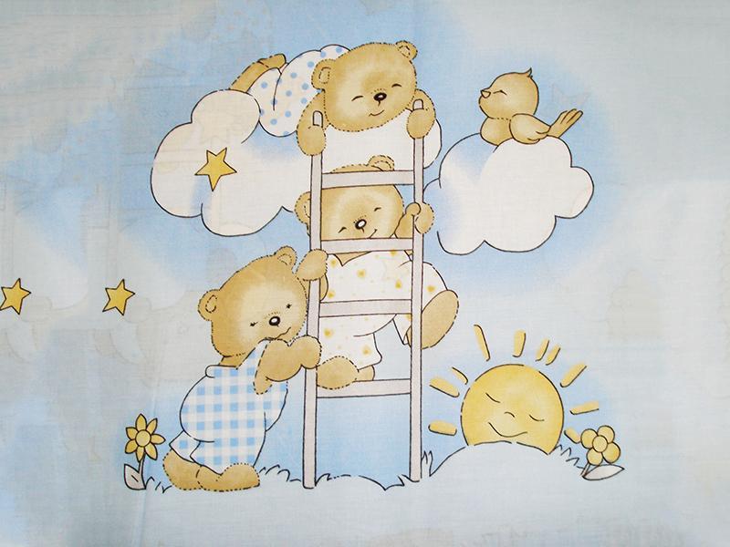 Lenjerie MyKids Teddy Scarita Albastru 4 Piese 140x70