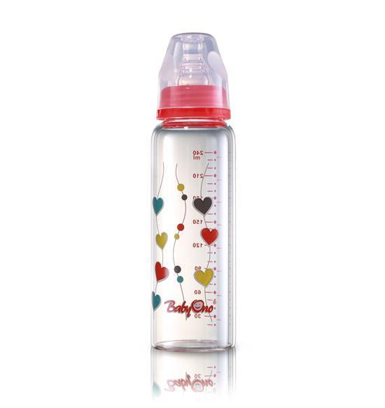 Biberon copii din sticla de la 0 luni cu gat standard Baby Ono 1340 240 ml