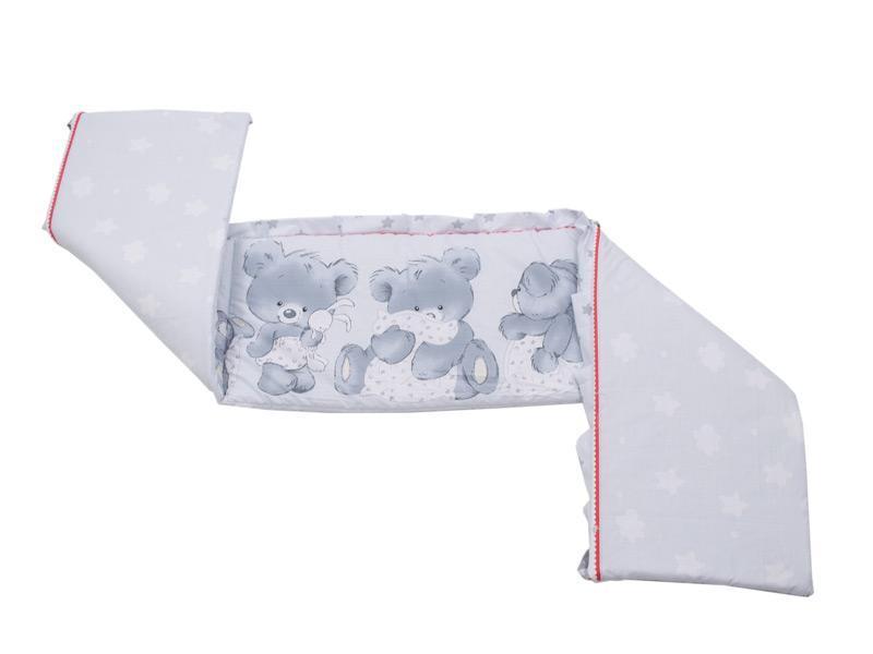 Lenjerie MyKids Teddy Hug Gri 4 Piese 120x60