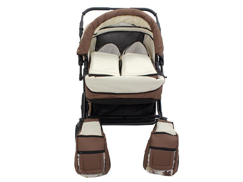 Carucior Pentru Gemeni MyKids Duet Maro-Beige 4