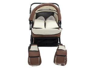 Carucior Pentru Gemeni MyKids Duet Maro-Beige 4
