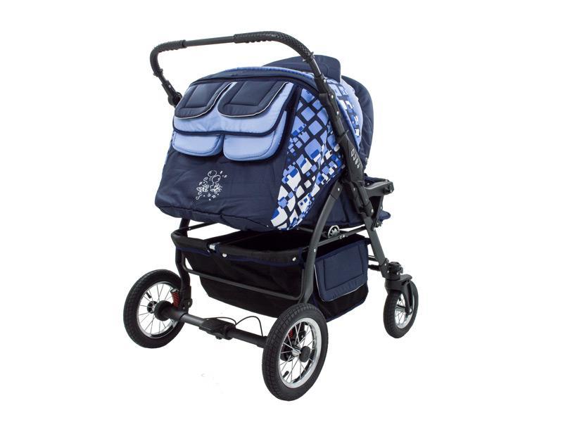 Carucior Pentru Gemeni MyKids Duet Albastru-Negru1