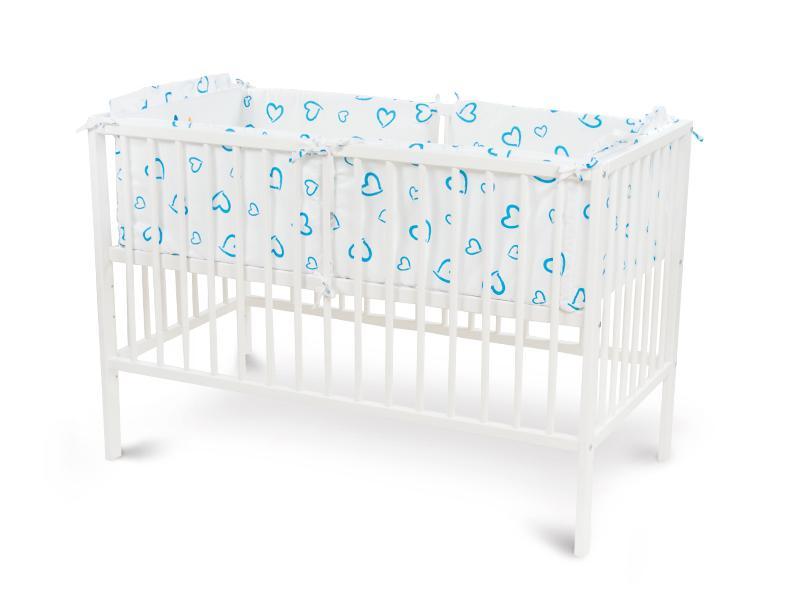 Aparatoare Laterala MyKids Cu Broderie Prince Inimi Albastru 140x70