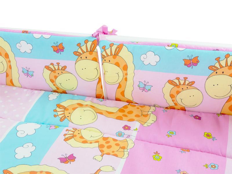 Aparatoare Laterala MyKids Happy Giraffe Roz 140x70