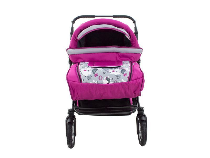 Carucior Pentru Gemeni MyKids Duet Roz-Gri 2