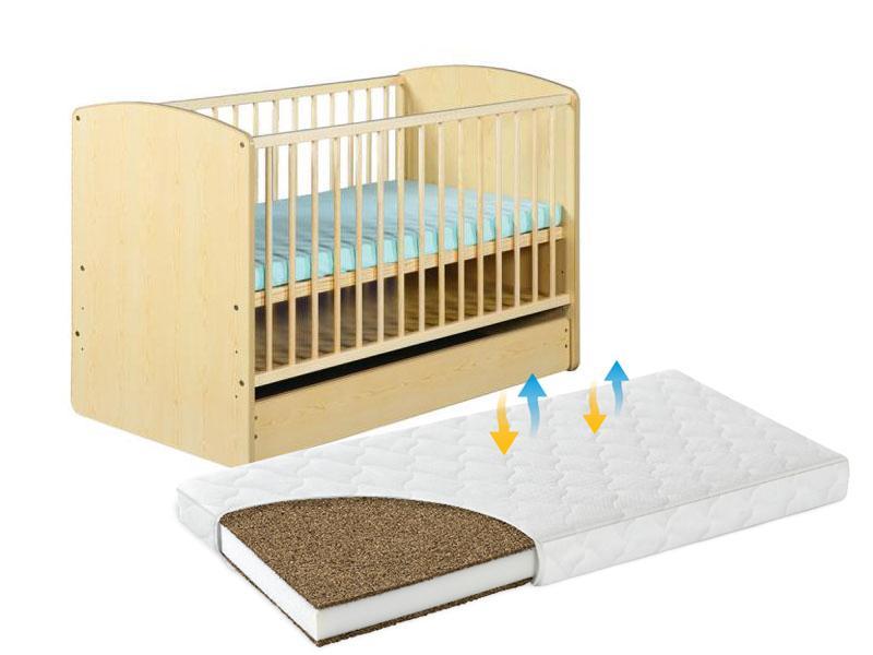 Patut Cu Sertar Klups Karolina II Natur + Saltea 10 MyKids MyDreams