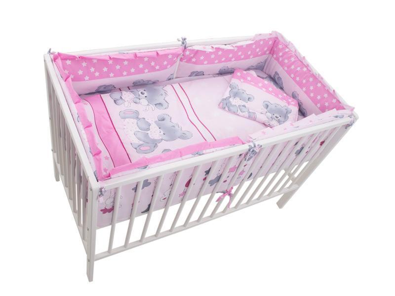 Lenjerie MyKids Teddy Hug Roz 4+1 Piese 120x60