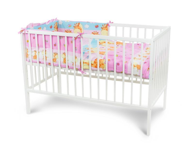 Lenjerie MyKids Happy Giraffe Roz 5 Piese 120x60 cm