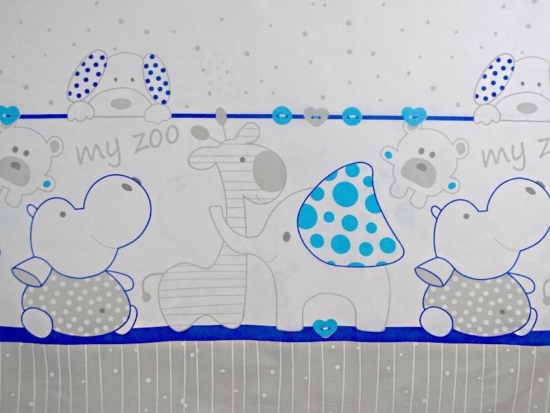 Lenjerie MyKids My Zoo Albastru 4 Piese 140x70