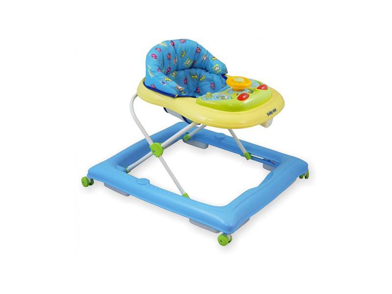 Premergator copii cu roti din silicon Baby Mix BG-1601 Blue Cream