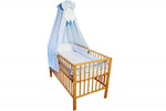 Baldachin Cu Broderie MyKids Giraffe Albastru