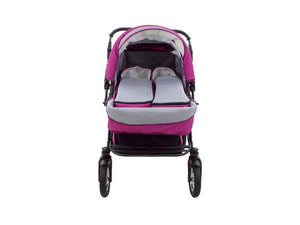 Carucior Pentru Gemeni MyKids Duet Roz-Gri 2
